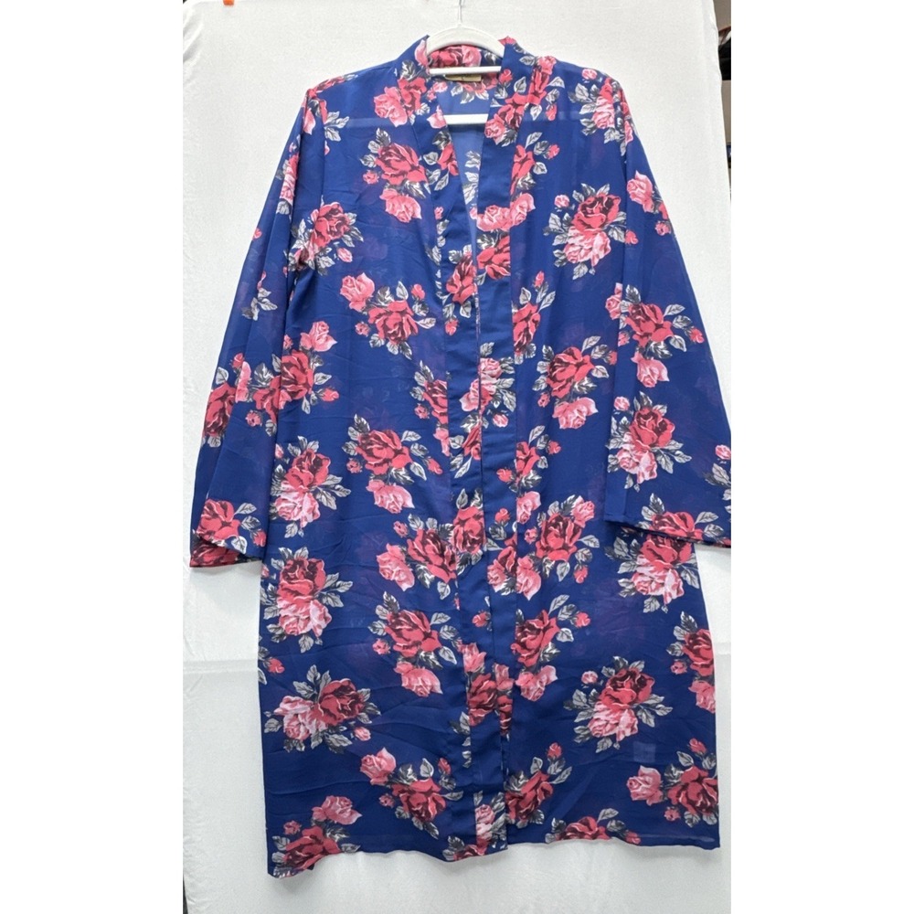 Jorja Navy Floral Sheer Kimono coverup - Women